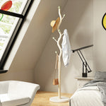 コートハンガー スチール製 高さ180cm ポールハンガー ハンガーラック 立て掛け式 衣類収納 洋服掛け 衣帽架 寝室 ベッドサイド 玄関 ホワイト/ブラック モダン デザイン