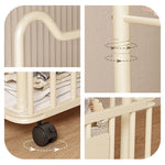 ハンガーラック ダブルバー仕様 幅60cm/80cm スチール製 キャスター付き(ストッパー機能) 収納カゴ付き コートハンガー 洋服掛け 寝室 ベッドサイド ブラック/ホワイト モダン かわいい