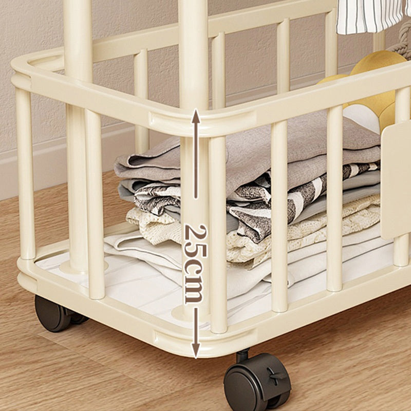 ハンガーラック ダブルバー仕様 幅60cm/80cm スチール製 キャスター付き(ストッパー機能) 収納カゴ付き コートハンガー 洋服掛け 寝室 ベッドサイド ブラック/ホワイト モダン かわいい