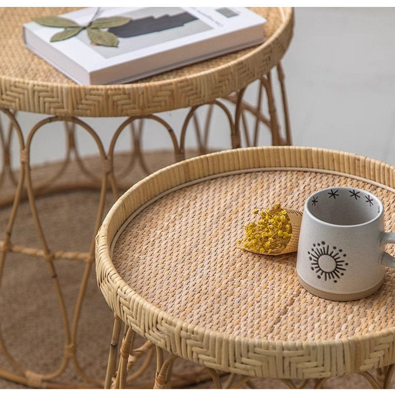 Casaconer | ローテーブル・ラタン・ラタン調・北欧・おしゃれ・モダン・ナチュラル・リビングテーブル・収納・リビング・幅40