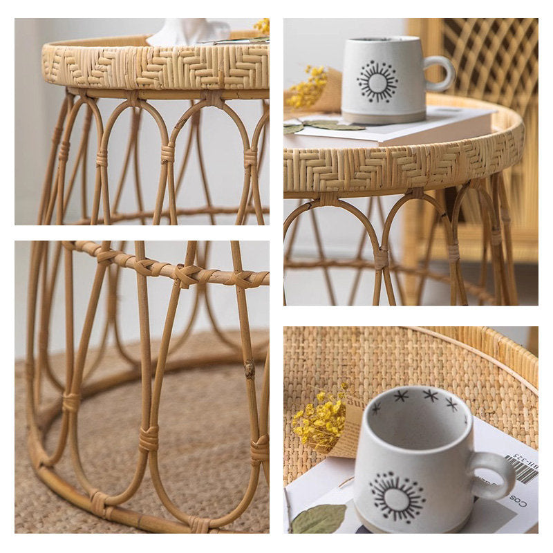 Casaconer | ローテーブル・ラタン・ラタン調・北欧・おしゃれ・モダン・ナチュラル・リビングテーブル・収納・リビング・幅40