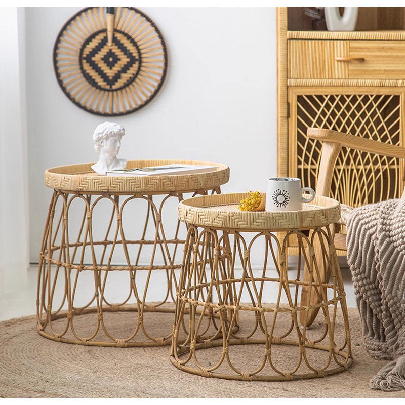 Casaconer | ローテーブル・ラタン・ラタン調・北欧・おしゃれ・モダン・ナチュラル・リビングテーブル・収納・リビング・幅40