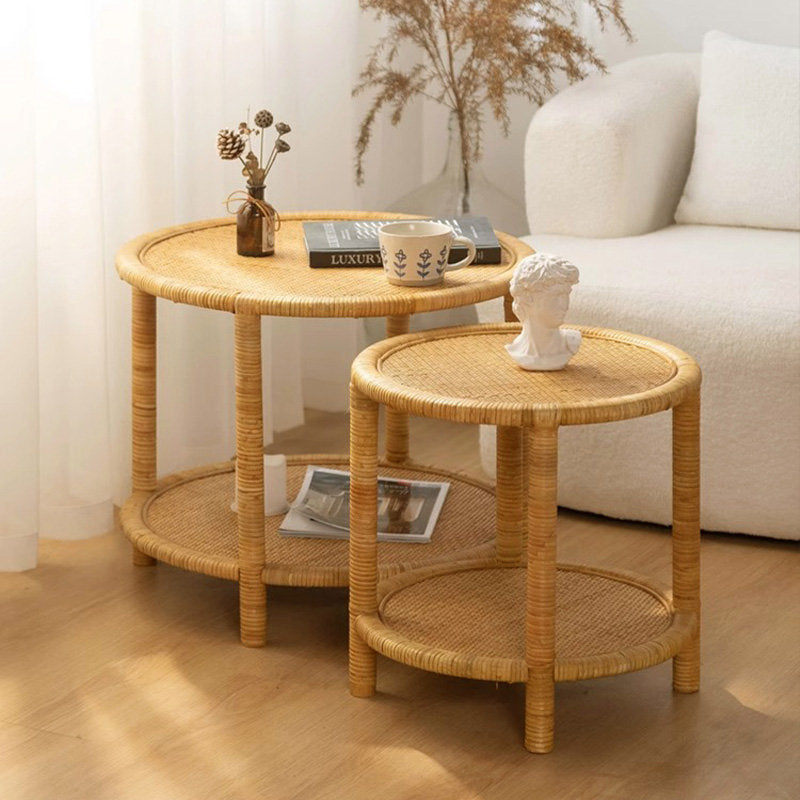 Casaconer | ローテーブル・ラタン・ラタン調・北欧・おしゃれ・モダン・ナチュラル・リビングテーブル・収納・リビング・幅45