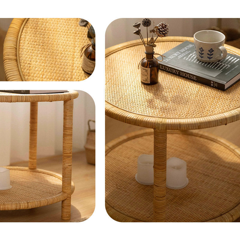 Casaconer | ローテーブル・ラタン・ラタン調・北欧・おしゃれ・モダン・ナチュラル・リビングテーブル・収納・リビング・幅45