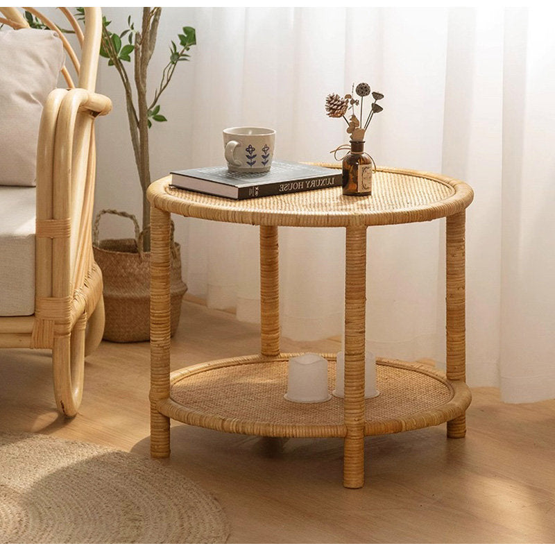 Casaconer | ローテーブル・ラタン・ラタン調・北欧・おしゃれ・モダン・ナチュラル・リビングテーブル・収納・リビング・幅45