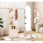 Casaconer | 全身鏡・スタンドミラー・360°回転・姿見・北欧風・収納付き・リビング・ベッドルーム・モダン・1人暮らし