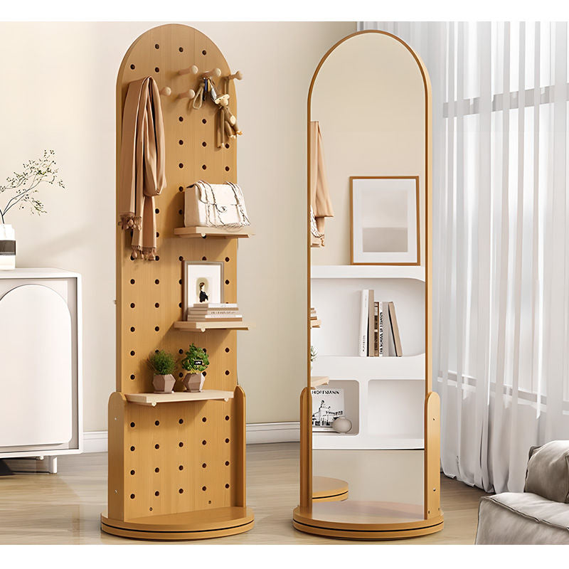 Casaconer | 全身鏡・スタンドミラー・360°回転・姿見・北欧風・収納付き・リビング・ベッドルーム・モダン・1人暮らし