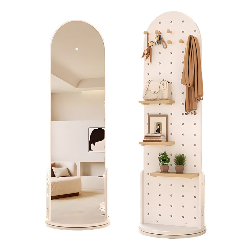 Casaconer | 全身鏡・スタンドミラー・360°回転・姿見・北欧風・収納付き・リビング・ベッドルーム・モダン・1人暮らし