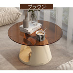 スチール製 ローテーブル 幅60cm 丸型 猫用スペース付き 可愛い 収納テーブル ガラス天板 小型 リビングテーブル カフェテーブル クリエイティブデザイン インテリア 個性 小?型向け