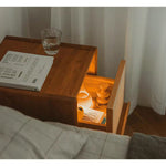 Casaconer | ナイトテーブル・木製・天然木・おしゃれ・シンプル・収納付き・小物収納・47