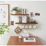 Casaconer | ウォールシェルフ・壁掛け棚・ラック・スパイスラック・ウォールラック・木製・ガード付き・収納棚・キッチン・トイレ壁棚・玄関・壁掛けラック・小物置き・省スペース・アンティーク・飾り棚・取り外し簡単・おしゃれ・飾り棚