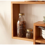 Casaconer | ウォールシェルフ・壁掛け棚・ラック・スパイスラック・ウォールラック・木製・ガード付き・収納棚・キッチン・トイレ壁棚・玄関・壁掛けラック・小物置き・省スペース・アンティーク・飾り棚・取り外し簡単・おしゃれ・飾り棚