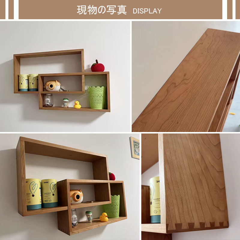 Casaconer | ウォールシェルフ・壁掛け棚・ラック・スパイスラック・ウォールラック・木製・ガード付き・収納棚・キッチン・トイレ壁棚・玄関・壁掛けラック・小物置き・省スペース・アンティーク・飾り棚・取り外し簡単・おしゃれ・飾り棚