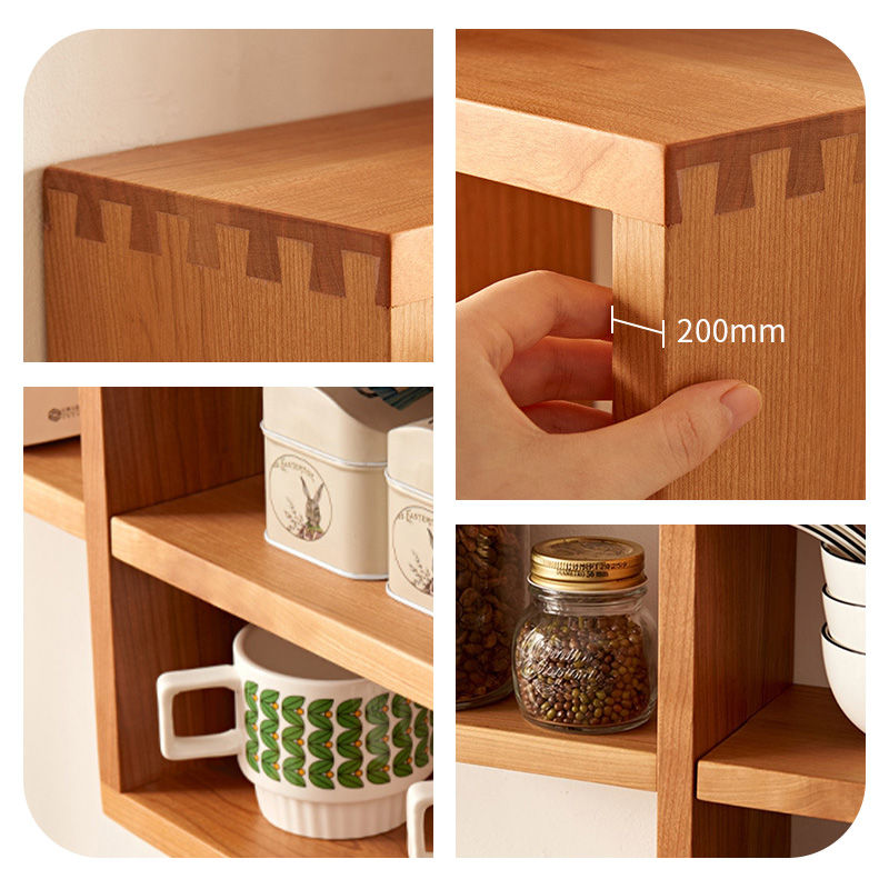 Casaconer | ウォールシェルフ・壁掛け棚・ラック・スパイスラック・ウォールラック・木製・ガード付き・収納棚・キッチン・トイレ壁棚・玄関・壁掛けラック・小物置き・省スペース・アンティーク・飾り棚・取り外し簡単・おしゃれ・飾り棚