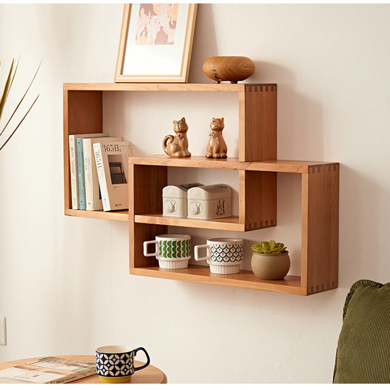 Casaconer | ウォールシェルフ・壁掛け棚・ラック・スパイスラック・ウォールラック・木製・ガード付き・収納棚・キッチン・トイレ壁棚・玄関・壁掛けラック・小物置き・省スペース・アンティーク・飾り棚・取り外し簡単・おしゃれ・飾り棚