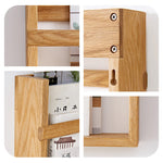 Casaconer | ウォールシェルフ・壁掛け棚・ラック・スパイスラック・ウォールラック・木製・ガード付き・収納棚・キッチン・トイレ壁棚・玄関・壁掛けラック・小物置き・省スペース・アンティーク・飾り棚・取り外し簡単・おしゃれ・飾り棚