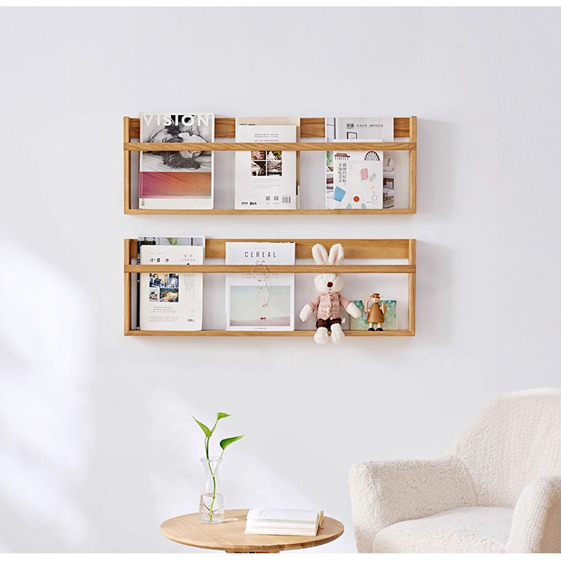 Casaconer | ウォールシェルフ・壁掛け棚・ラック・スパイスラック・ウォールラック・木製・ガード付き・収納棚・キッチン・トイレ壁棚・玄関・壁掛けラック・小物置き・省スペース・アンティーク・飾り棚・取り外し簡単・おしゃれ・飾り棚