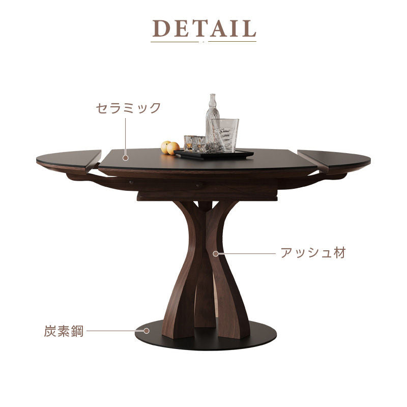 Casaconer | 円形ダイニングテーブル・セラミック・モダン・ダイニングテーブル・幅70・120・6人掛け