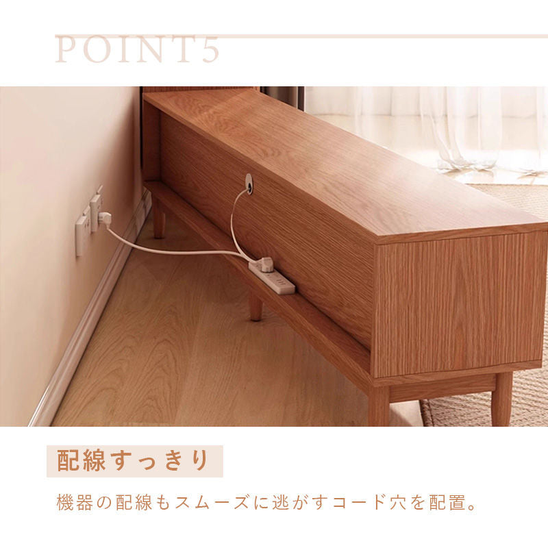 Casaconer | テレビ台・天然木・木製・おしゃれ・北欧・ヴィンテージ・大人かわいい・シンプル・ナチュラル・一人暮らし・AVラックリビングボード・160・180