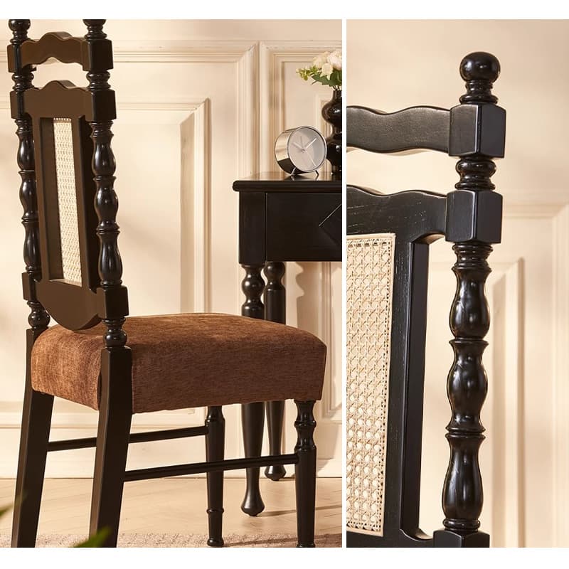 Casaconer | ダイニングチェア・木製・ファブリック・1脚・シンプル・ダイニングチェアー・チェア・木製椅子・木製チェア・食卓椅子・北欧・おしゃれ・カフェ・ナチュラル・シンプル・リビングチェア・ダイニング用・食卓用・木製チェア・ヴィンテージ・おしゃれ