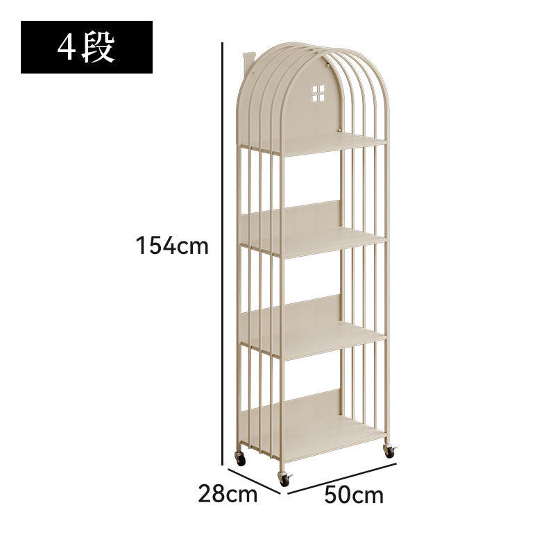 キッズ絵本ラック 幅50cm 2段/3段/4段 スチール製 収納ラック 落地式 キャスター付き おもちゃ収納 小型書棚 シンプルデザイン 大容量 展示ラック 子ども部屋収納