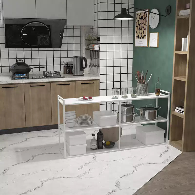 キッチンラック 幅80cm/100cm/120cm 3段 スチール製 収納ラック 完成品 落地式 多目的シェルフ キッチン収納 飾り棚 カウンター下収納 マットホワイト おしゃれ シンプル 北欧風