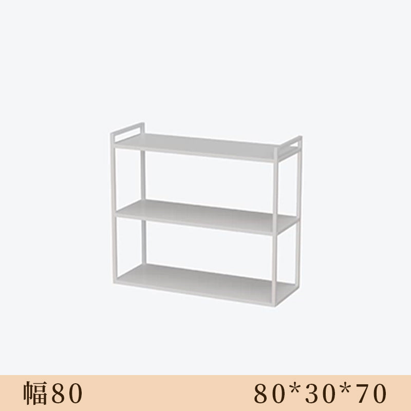 キッチンラック 幅80cm/100cm/120cm 3段 スチール製 収納ラック 完成品 落地式 多目的シェルフ キッチン収納 飾り棚 カウンター下収納 マットホワイト おしゃれ シンプル 北欧風