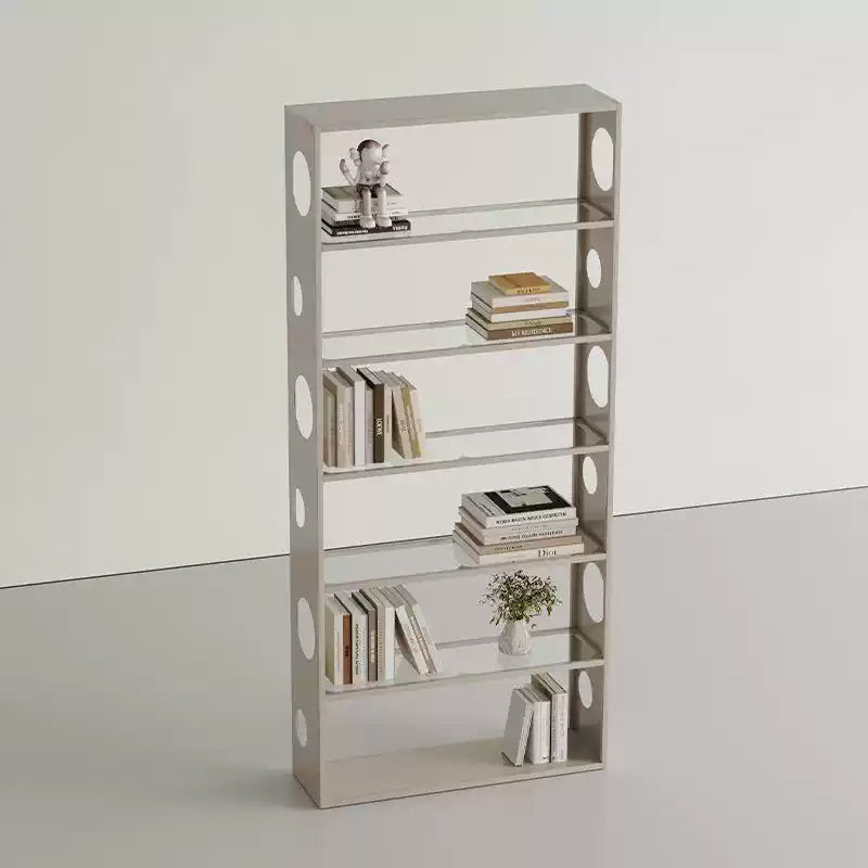 スチール製 ブックラック 幅80cm/100cm 完成品 多段シェルフ 壁寄せ収納 リビング収納 書棚 置物ラック オフィス収納 シンプルデザイン おしゃれ 展示ラック