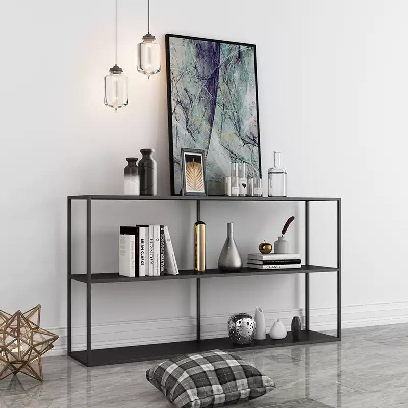 スチール製 ブックラック 幅120cm 完成品 多段収納 ラック 壁寄せシェルフ 大容量 置物ラック 北欧風 リビング収納 オフィス収納 フラワースタンド マットブラック/マットホワイト おしゃれ シンプル