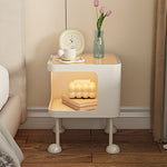 脚の取り付けが必要 金属製 ナイトテーブル スチール 幅35cm ガラス天板 ベッドサイドテーブル ソファ横テーブル 収納ラック サイドテーブル 白 ホワイト White 黒 ブラック Black 寝室向け シンプル モダン 省スペース 小型 家具