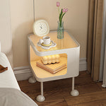 脚の取り付けが必要 金属製 ナイトテーブル スチール 幅35cm ガラス天板 ベッドサイドテーブル ソファ横テーブル 収納ラック サイドテーブル 白 ホワイト White 黒 ブラック Black 寝室向け シンプル モダン 省スペース 小型 家具