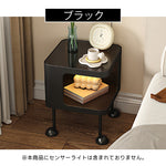 脚の取り付けが必要 金属製 ナイトテーブル スチール 幅35cm ガラス天板 ベッドサイドテーブル ソファ横テーブル 収納ラック サイドテーブル 白 ホワイト White 黒 ブラック Black 寝室向け シンプル モダン 省スペース 小型 家具