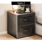 金属製 ナイトテーブル スチール 幅34cm ほぼ完成品 小型 サイドキャビネット 寝室用 炭素鋼 収納サイドボード 高級感 ベッドサイドテーブル 耐久性 コンパクト