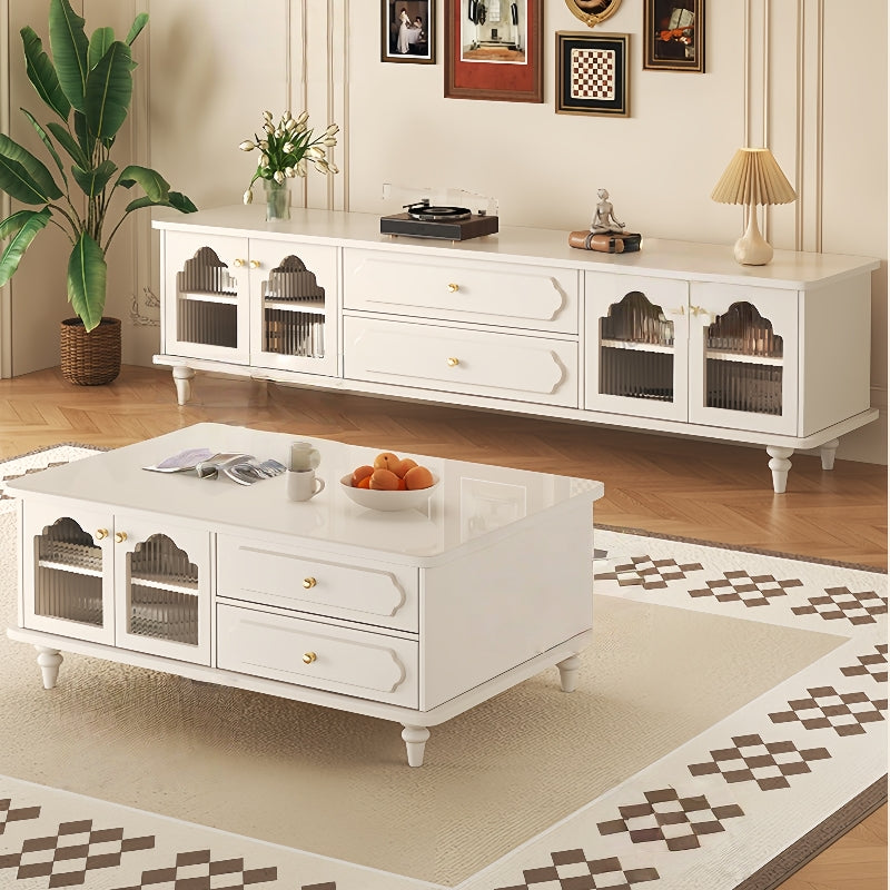 テレビボード テレビ台 かわいい おしゃれ 北欧 天然木 木製 ローボード ロータイプ 脚付き 180 ラック 可愛い カワイイ お掃除ロボット対応 引出し付 テレビ 大容量 AVボード テレビ 台 キャビネット ホワイト 白 韓国風