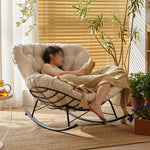 ロッキングチェア オットマンセット 椅子 リラックスチェア 北欧 おしゃれ ふかふか クッション 疲れない 背もたれ グレー ベージュ モダン イス 高級感