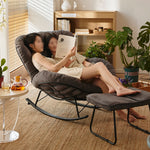 ロッキングチェア オットマンセット 椅子 リラックスチェア 北欧 おしゃれ ふかふか クッション 疲れない 背もたれ グレー ベージュ モダン イス 高級感