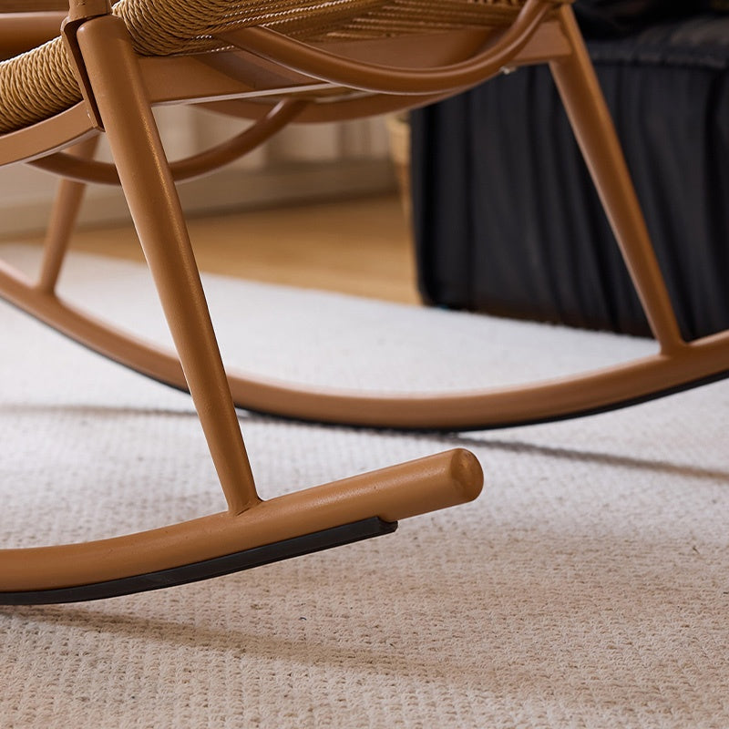 ロッキングチェア オットマンセット 椅子 リラックスチェア 籐調デザイン 北欧 おしゃれ 通気性 快適 疲れない 背もたれ ナチュラル モダン イス 高級感