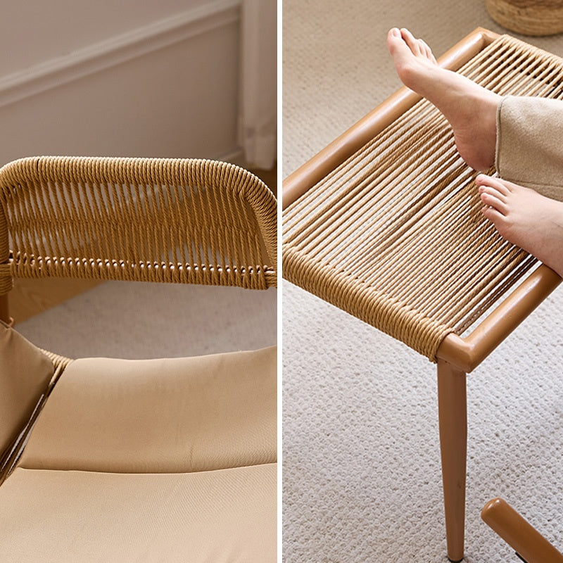 ロッキングチェア オットマンセット 椅子 リラックスチェア 籐調デザイン 北欧 おしゃれ 通気性 快適 疲れない 背もたれ ナチュラル モダン イス 高級感