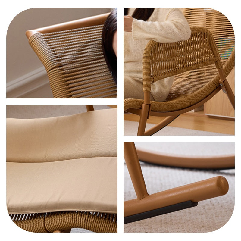 ロッキングチェア オットマンセット 椅子 リラックスチェア 籐調デザイン 北欧 おしゃれ 通気性 快適 疲れない 背もたれ ナチュラル モダン イス 高級感