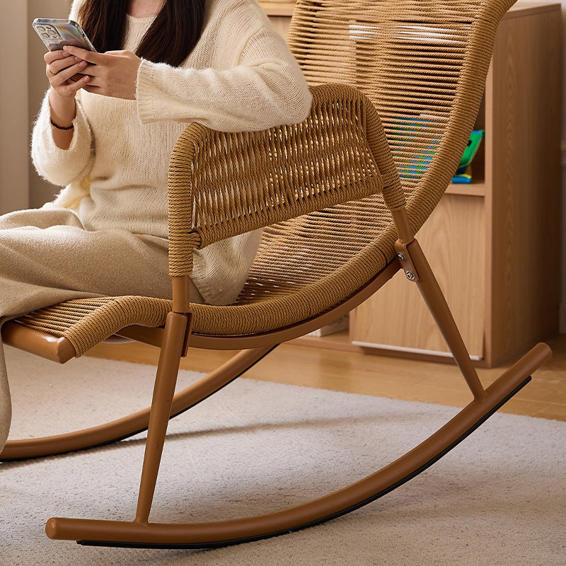ロッキングチェア オットマンセット 椅子 リラックスチェア 籐調デザイン 北欧 おしゃれ 通気性 快適 疲れない 背もたれ ナチュラル モダン イス 高級感