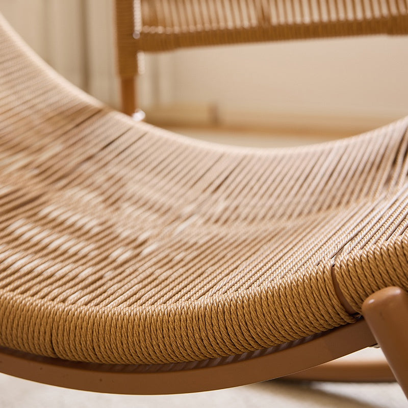 ロッキングチェア オットマンセット 椅子 リラックスチェア 籐調デザイン 北欧 おしゃれ 通気性 快適 疲れない 背もたれ ナチュラル モダン イス 高級感