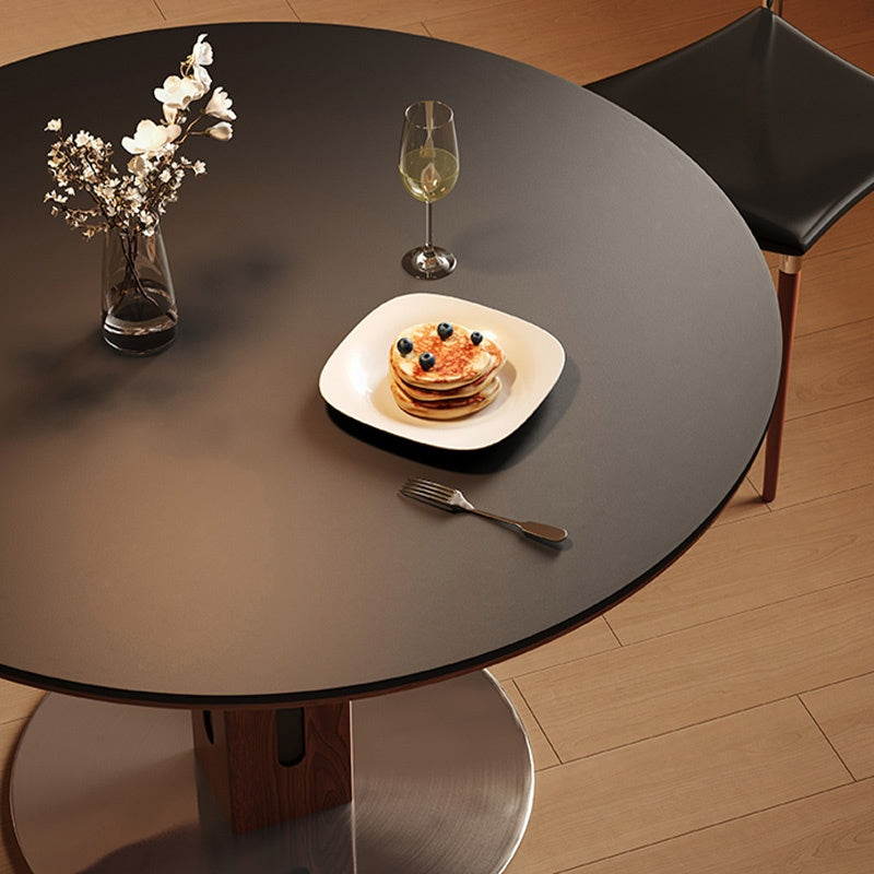 ダイニングテーブル 丸 2人 丸テーブル セラミック天板 円形 円型 セラミック 食卓テーブル 直径80/100/120cm 4人 6人掛け おしゃれ モダン ブラック 黒 リビング マットな感じ 艶消し おしゃれ 北欧