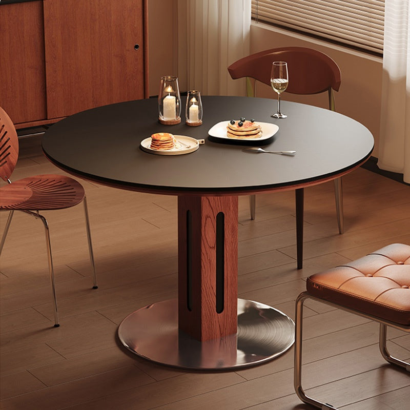 ダイニングテーブル 丸 2人 丸テーブル セラミック天板 円形 円型 セラミック 食卓テーブル 直径80/100/120cm 4人 6人掛け おしゃれ モダン ブラック 黒 リビング マットな感じ 艶消し おしゃれ 北欧