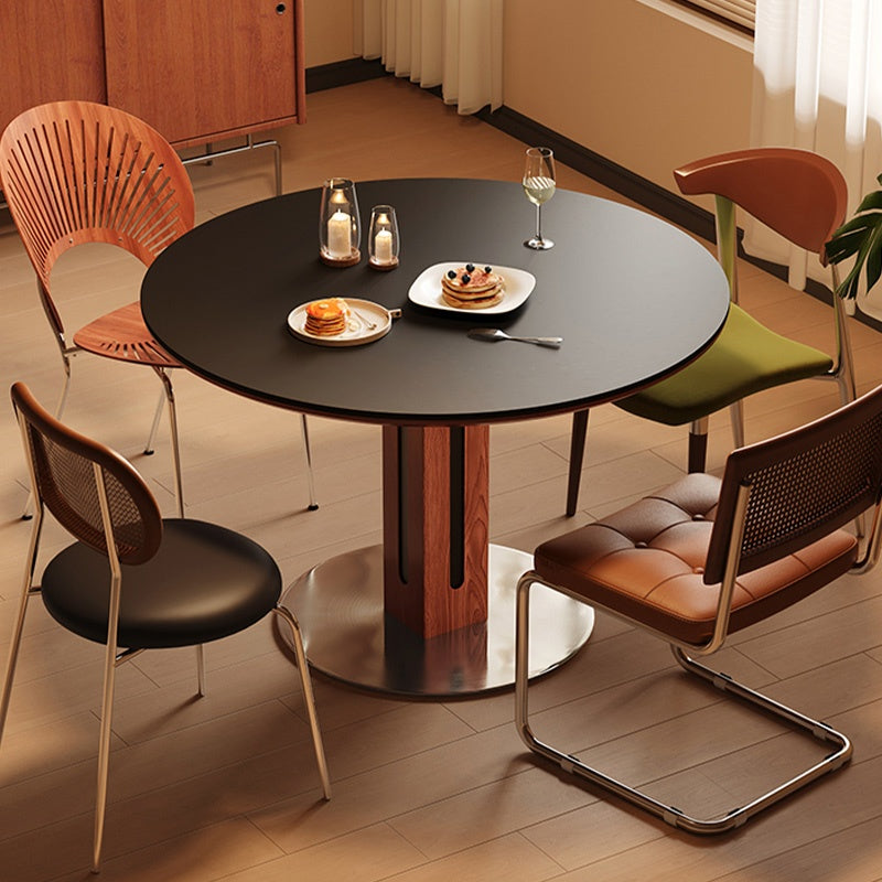 ダイニングテーブル 丸 2人 丸テーブル セラミック天板 円形 円型 セラミック 食卓テーブル 直径80/100/120cm 4人 6人掛け おしゃれ モダン ブラック 黒 リビング マットな感じ 艶消し おしゃれ 北欧