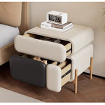 Casaconer | ナイトテーブル・レザー張り・おしゃれ・北欧・スリム・サイドテーブル・収納・ベッド