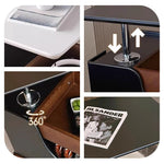 テーブル・ローテーブル・サイドテーブル・センターテーブル・昇降テーブル・多機能テーブル・ウォルナットカラー/ホワイト/ブラック・幅75cm・高さ56~71cm・多機能デザイン・無垢材・収納ワゴン・キャスター付き・在宅ワーク・コンパクト家具