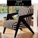 Casaconer | 一人掛けソファ・北欧風・パーソナルチェア・ファブリック・木製フレーム・幅63cm・奥行83cm・高さ77cm・アームチェア・おしゃれ・モダンデザイン・ブラック/ウォルナットカラー・麻布張り・スポンジクッション付き