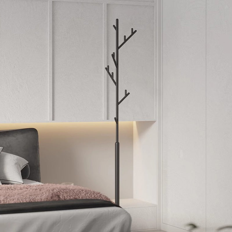 ポールハンガー スチール製 高さ180cm 立て置きタイプ コートハンガー 洋服掛け 省スペース デザイン インテリア 寝室 室内用 ブラック/レッド