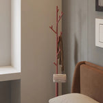 ポールハンガー スチール製 高さ180cm 立て置きタイプ コートハンガー 洋服掛け 省スペース デザイン インテリア 寝室 室内用 ブラック/レッド