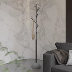 ポールハンガー スチール製 高さ180cm 立て置きタイプ コートハンガー 洋服掛け 省スペース デザイン インテリア 寝室 室内用 ブラック/レッド